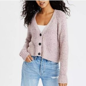 AEO Cropped Blush Cardigan
